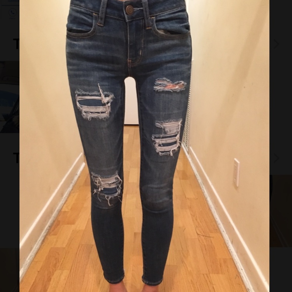 American eagle ripped skinny jeans